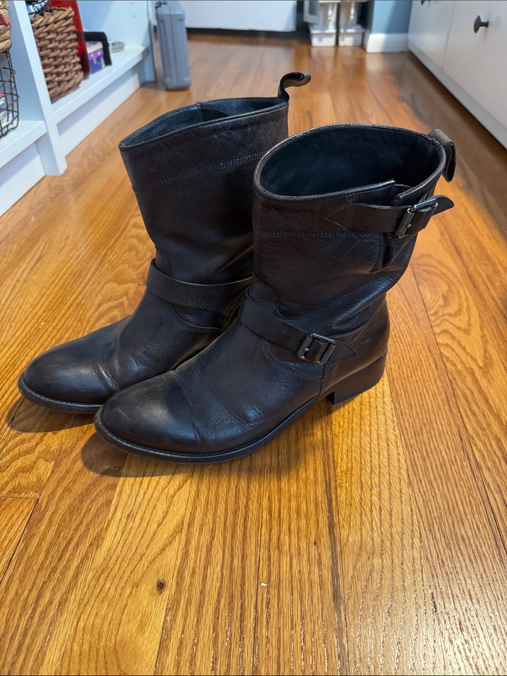 Belstaff Women's Black Leather Mid-Calf Boots